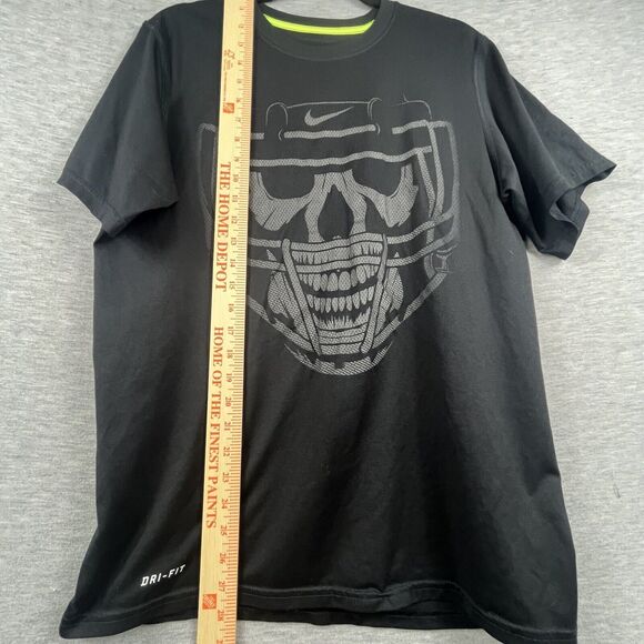 Nike Dri-Fit Shirt Men's Medium Short Sleeve Black Raiders Skull Football Tee - Picture 3 of 4